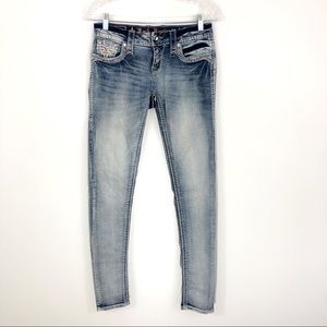 Rock Revivals Rona Skinny Light Wash Low Rise Jeans 26